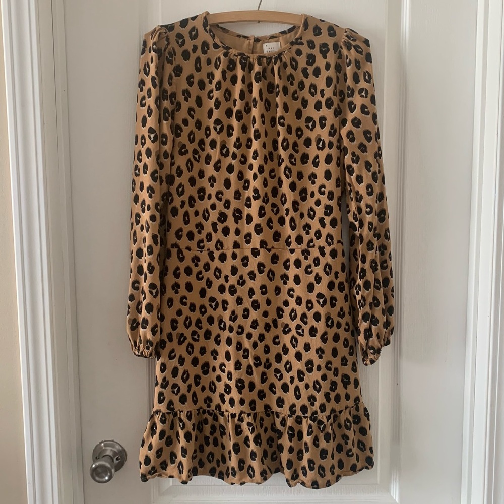 a new day leopard print long sleeve mini dress - Picture 2 of 9